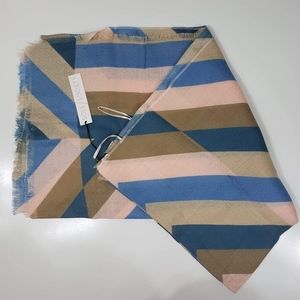 Sole Society Scarf- Peach Navy and Tan